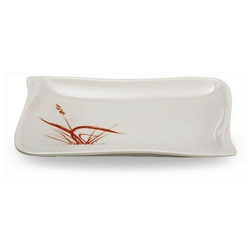 Тарелка прямоугольная 21,5*14 см. "Осенняя трава"