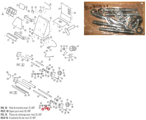 Вал червячный DLX30039 (#39+2х#37) с подшипниками для тестораскаточной машины серии DL, мод. DL 40P