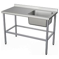 Ванна цельнотянутая со столом Atesy ВСМЦС-П-1П.500.400-1200.600-1-02 (ВСМЦ-1/1200Н с левым столом)