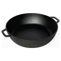 Сковорода d=26 см. h=6,6 см. 3 л. чугун с 2 ручками /1/