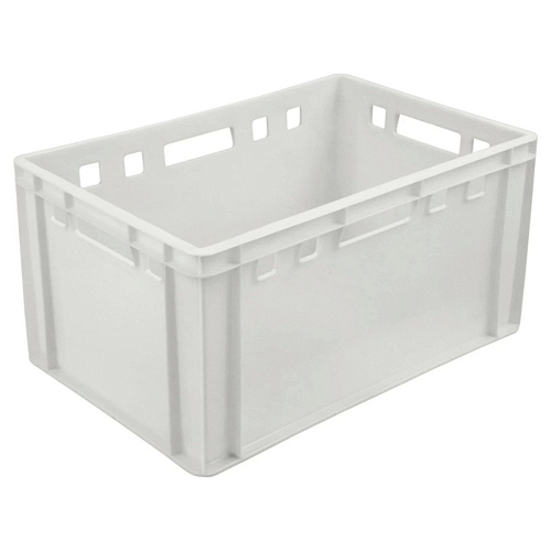 Ящик 600*400*300 мм. для мяса Е3 прямой сплошной, морозостойкий, белый (крышка 49164) /1/28/