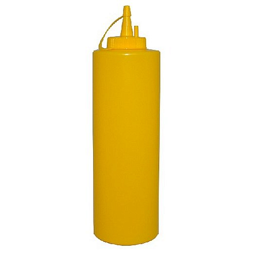 Емкость для соуса 375 мл. с крышкой желтая MG /1/24/