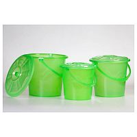 Ведро 13 л пласт. с крышкой цв.в ассорт. /1/20/