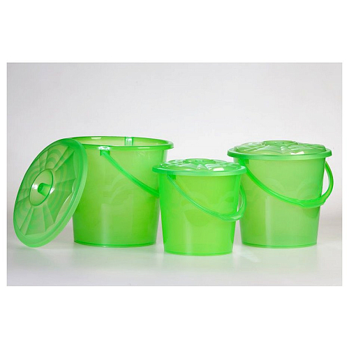 Ведро 13 л пласт. с крышкой цв.в ассорт. /1/20/