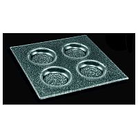 Тарелка квадратная 200*200 мм. прозрачное стекло 3D (2020-4099-15-003) /1/