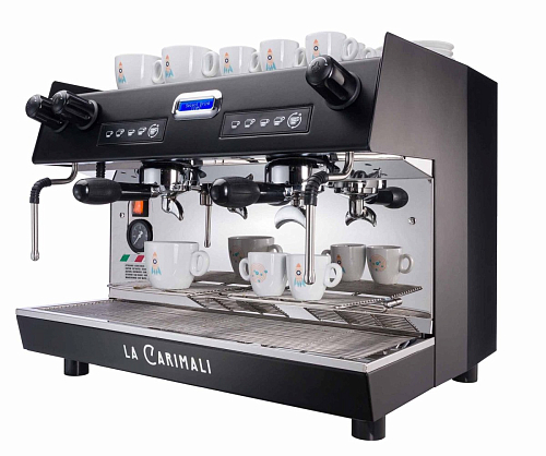Кофемашина рожковая Carimali Nimble E2 2 группы, высокие, автомат, цвет корпуса черный, прозрачная задняя панель, LED-подсветка