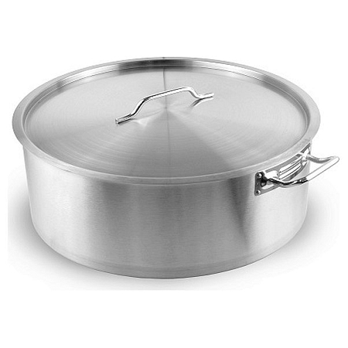 Котел 35 л. нерж. d=50 см. h=18 см. низкий, тройное дно с крышкой (индукция) MGsteel /1/