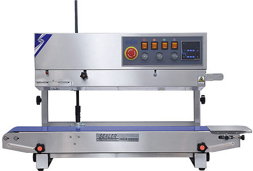 Роликовый конвейерный запайщик вертикальный Hualian Machinery FRBM-810II SS (нерж.)