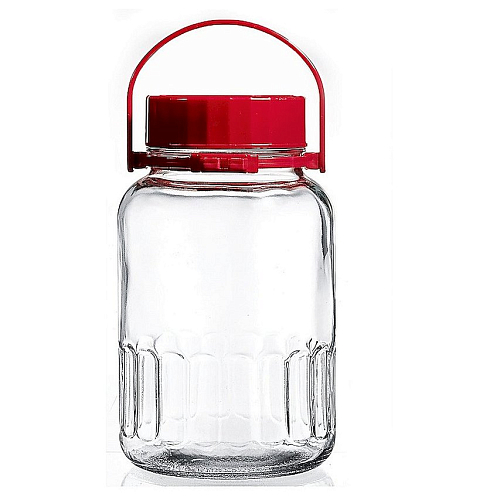 Банка для сыпучих продуктов 5000 мл. с красной крышкой Харвест Б /1/6/