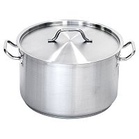 Кастрюля 5,0 л. нерж. d=21,5 см. h=16 см. тройное дно с крышкой (индукция) MGsteel /1/