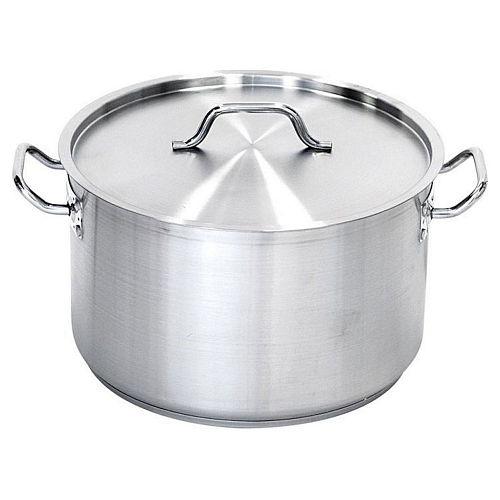 Кастрюля 5,0 л. нерж. d=21,5 см. h=16 см. тройное дно с крышкой (индукция) MGsteel /1/