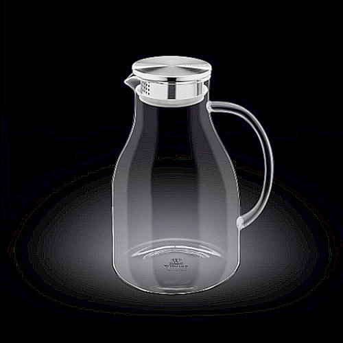 Кувшин 2,5 л. с крышкой + сетка нерж Термостекло Wilmax /1/12/