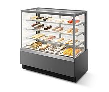 Витрина кондитерская Chilz VETE KUB LUX 90 серый матовый/шлифованная нержавейка