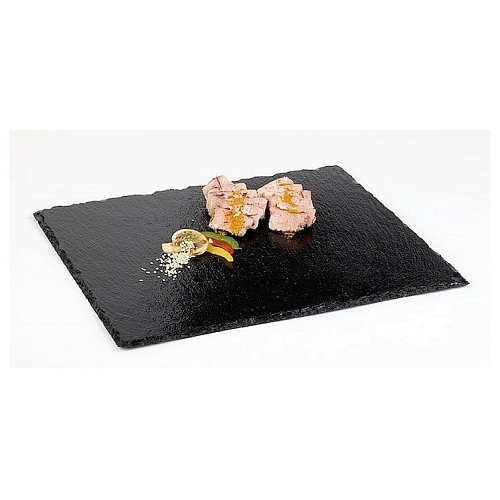 Блюдо для подачи прямоугольное 32,5*26,5 см. (GN1/2) черное, сланец APS /1/