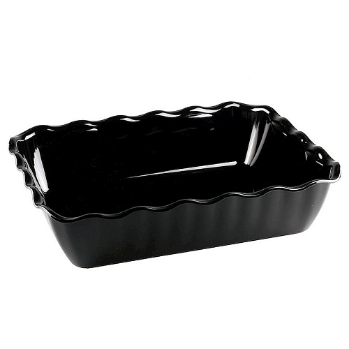 Салатник 4 л. 330*265*80 мм с волнистыми краями черный Рс /1/14/