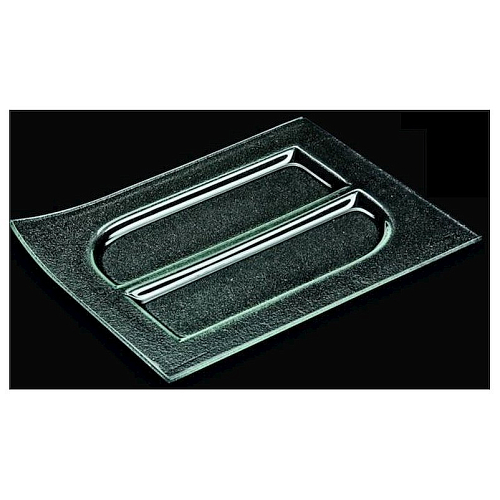 Блюдо прямоугольное l=300*230 мм. прозрачное стекло 3D