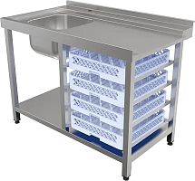 Стол для посудомоечной машины входной КОБОР СПМ/3-120/70/Л