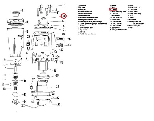 Зажим #18 для блендера т.м. EKSI модели B010