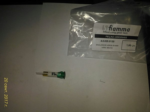 Индикатор зелёный 4.0.025.0130 (O 10 мм) для кофемашин т.м. FIAMMA, серии Compass