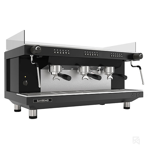 Кофемашина Sanremo Zoe SAP Tall 3Gr, полуавтоматическая, высокие группы, чёрная
