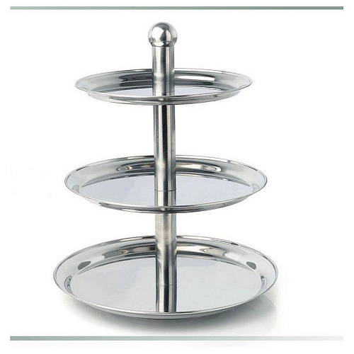 Этажерка 3-х ярусная d=25/30/35 см. h=49 см. нерж. MGSteel /1/5/