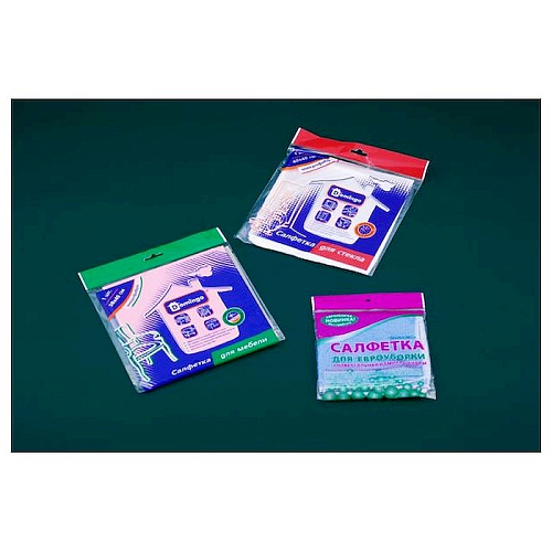 Салфетки хоз. универс. Микрофибра 30*30 см. /1/10/