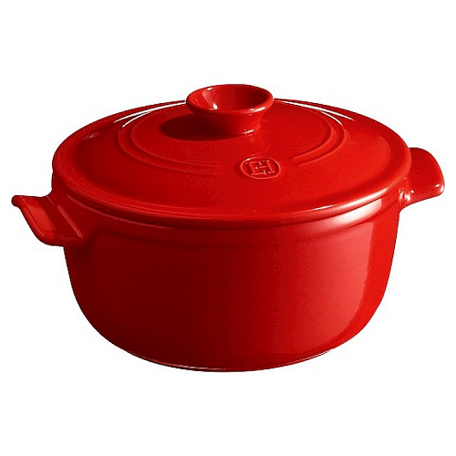 Кастрюля 2,5 л. d=22,0 см. h=15,5 см. с крышкой красная керам Emile Henry /1/