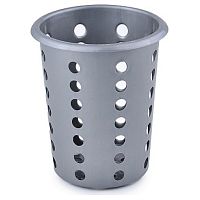 Емкость для столовых приборов (стакан) d= 95 мм. h=130 мм. перфорированная серый, пластик MGprof /1/17/