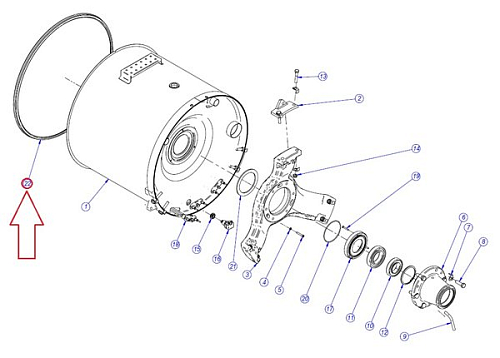 Уплотнение барабана 12023255 (P646110000) для машины стиральной т.м. FAGOR, серии LA