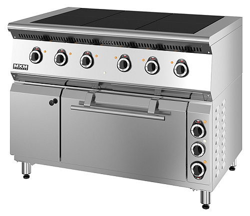 Плита электрическая МариХолодМаш ПЭ67Ж, лицевая нерж,6 конфорок 0,09, с духовкой, , краш. боковины, без воздуховода.