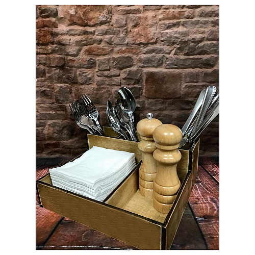 Подставка сервировочная для салфеток, специй и столовых приборов 250*220*90 мм. (РС5) /1/