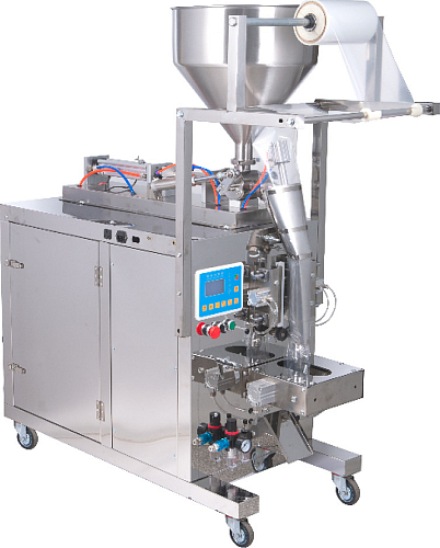 Фасовочно-упаковочный аппарат для жидких и пастообразных продуктов Hualian Machinery DXDG-200 NEW (3-х шовный пакет, насечка, ширина пленки -68 мм, 5-