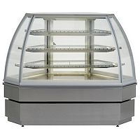 Витрина кондитерская UNIS Georgia III corner 90 double glass, gold