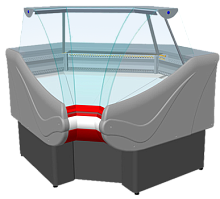 Угловая витрина Enteco Вилия УВ 45 ВС (с боковинами)