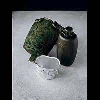 Фляга с котелком армейская в чехле зеленом MG /1/