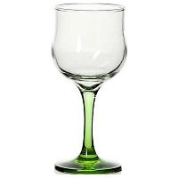 Бокал для вина 200 мл. d=71, h=156 мм. закален. зел. ножка Энжой Б /24/720/