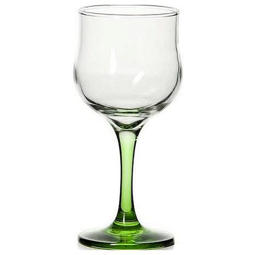 Бокал для вина 200 мл. d=71, h=156 мм. закален. зел. ножка Энжой Б /24/720/