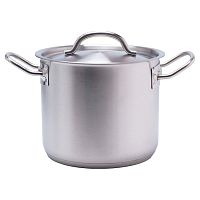 Кастрюля 2,8 л. нерж. d=17,5 см. h=14 см. тройное дно с крышкой (индукция) MGsteel /1/