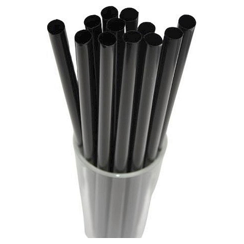 Трубочки коктейльные 1,0*24 см. 125 шт/уп. прямые черные XL /1/24/