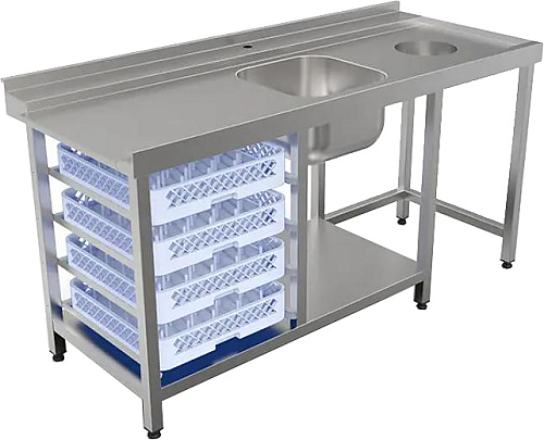 Стол для посудомоечной машины входной КОБОР СПМ/2-170/70/П