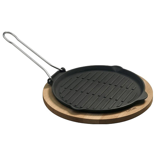 Сковорода-гриль d=25 см. чугун, черная, на подставке"ECO" LAVA