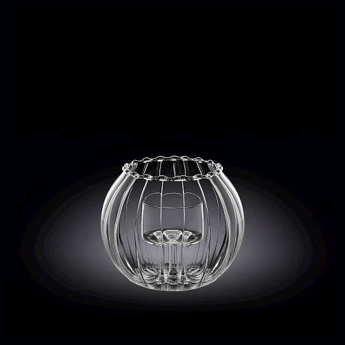 Подсвечник d=70/45 мм. h=90 мм. рельефный Термостекло Wilmax /1/48/