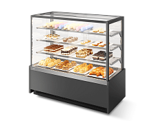 Витрина кондитерская Chilz Vete kub lux 130, чёрный муар/металлик 242-551