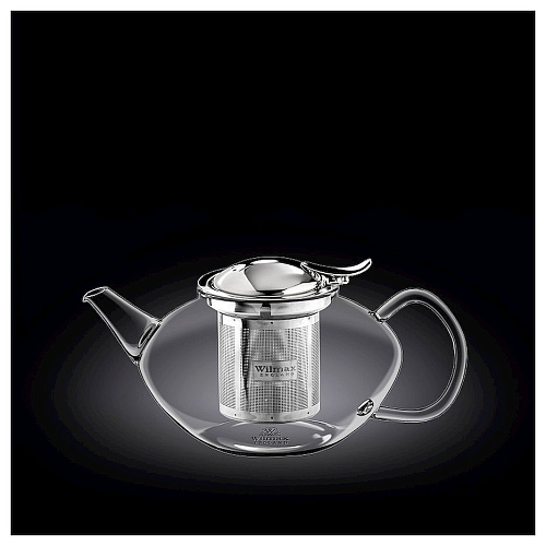 Чайник заварочный 650 мл, с откидной крышкой и колбой нерж. Thermo Glass Wilmax /1/12/