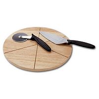 Доска для подачи пиццы d=40*2 см. на 6 сегментов, бук /1/