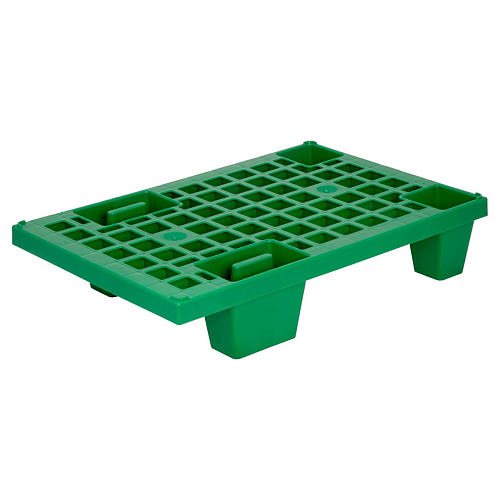Паллет 600*400*130 мм. перфорированный, на ножках, зеленый /1/50/200/