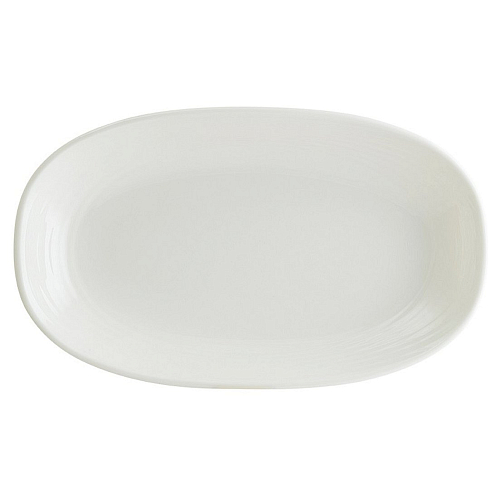 Блюдо овальное 340*190 мм. Белый, форма Луп узкая полоска /1/12/