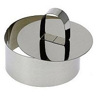 Форма кондитерская "Круг" d= 7,5 см. h=4,5 см. с прессом, нерж. /1/60/