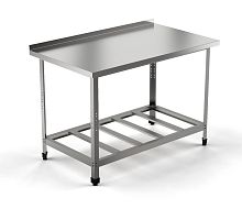 Стол производственный EKSI СПБП 1200/600-с ("Стандарт", борт, полка-решетка-1шт., расст. м/у реш.200мм)