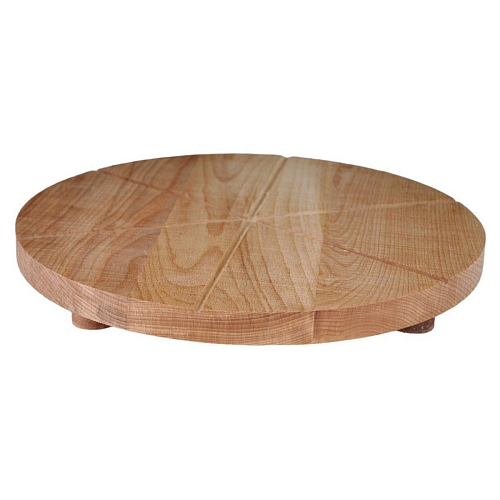 Доска для подачи пиццы d=450*20 мм. на 6 сегментов с ножками, бук /1/